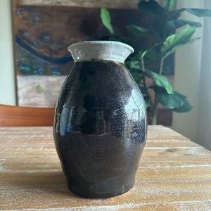 Vintage Student Pottery Glazed Vessel Vase